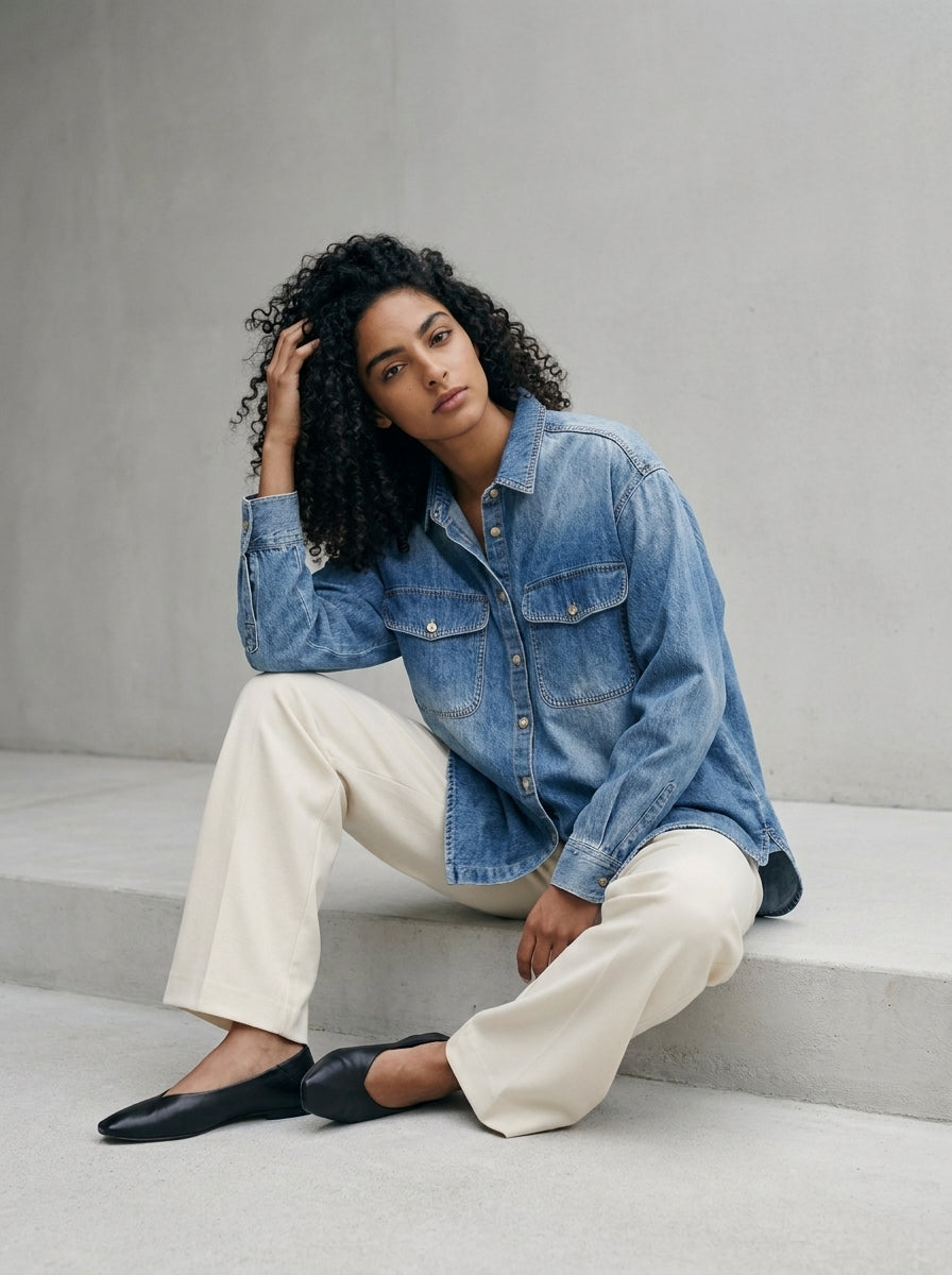 Relaxed Denim Overshirt A259