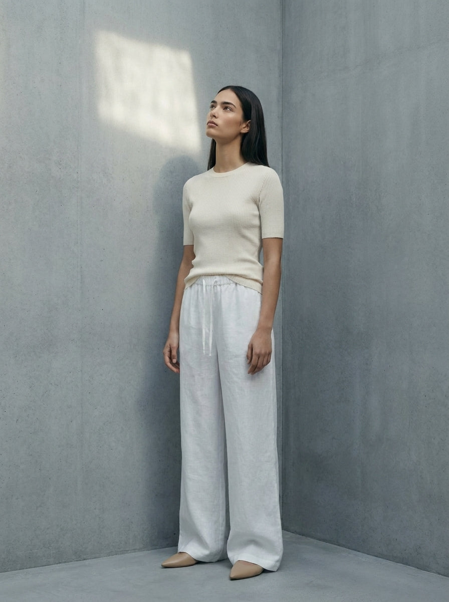 Valeria Linen Signature Wide Trousers B216