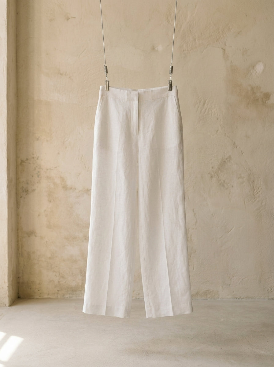 Valeria High-Rise Linen Wide-Leg Trousers B225-1