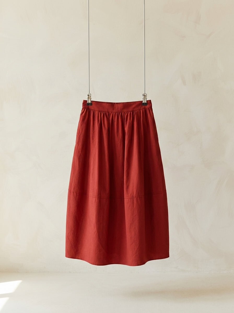 Valeria Cotton Bubble Hem Midi Skirt C101