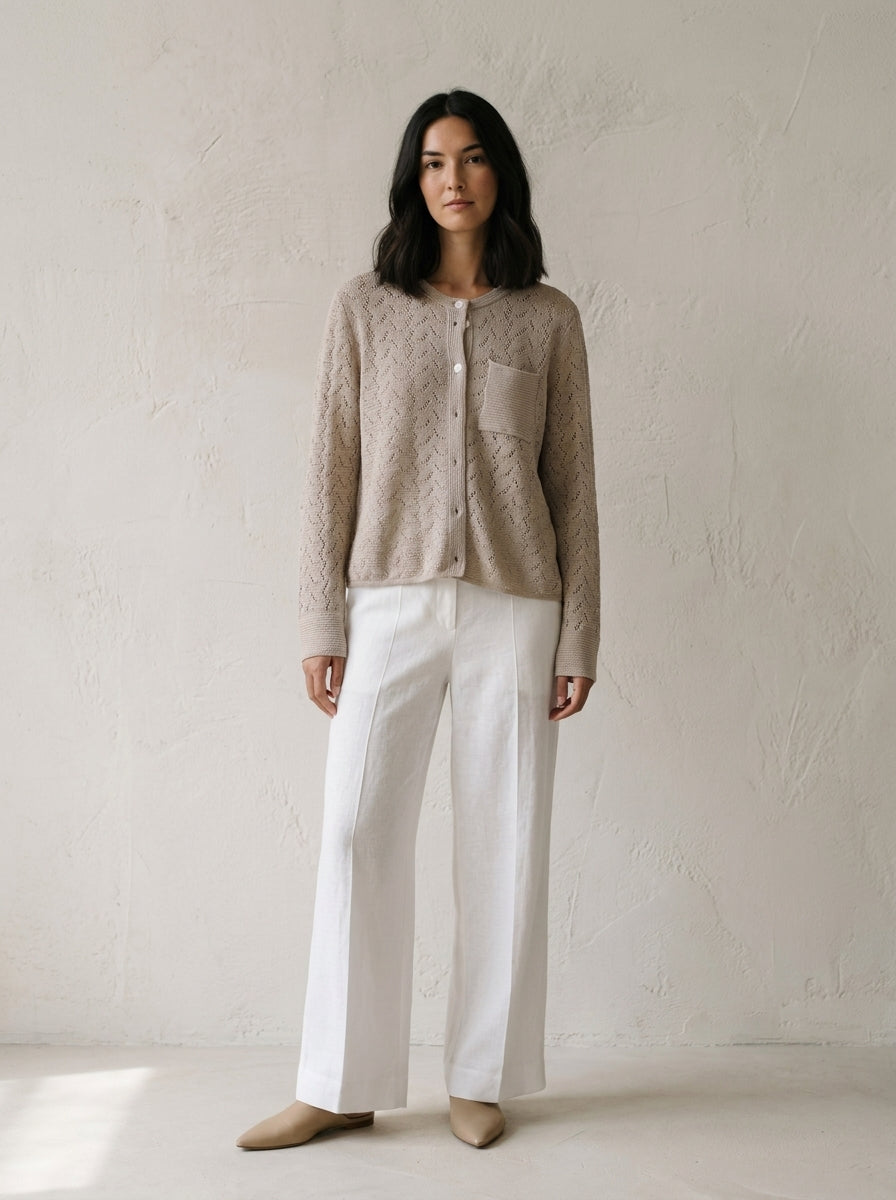 Valeria Pointelle Knit Cardigan