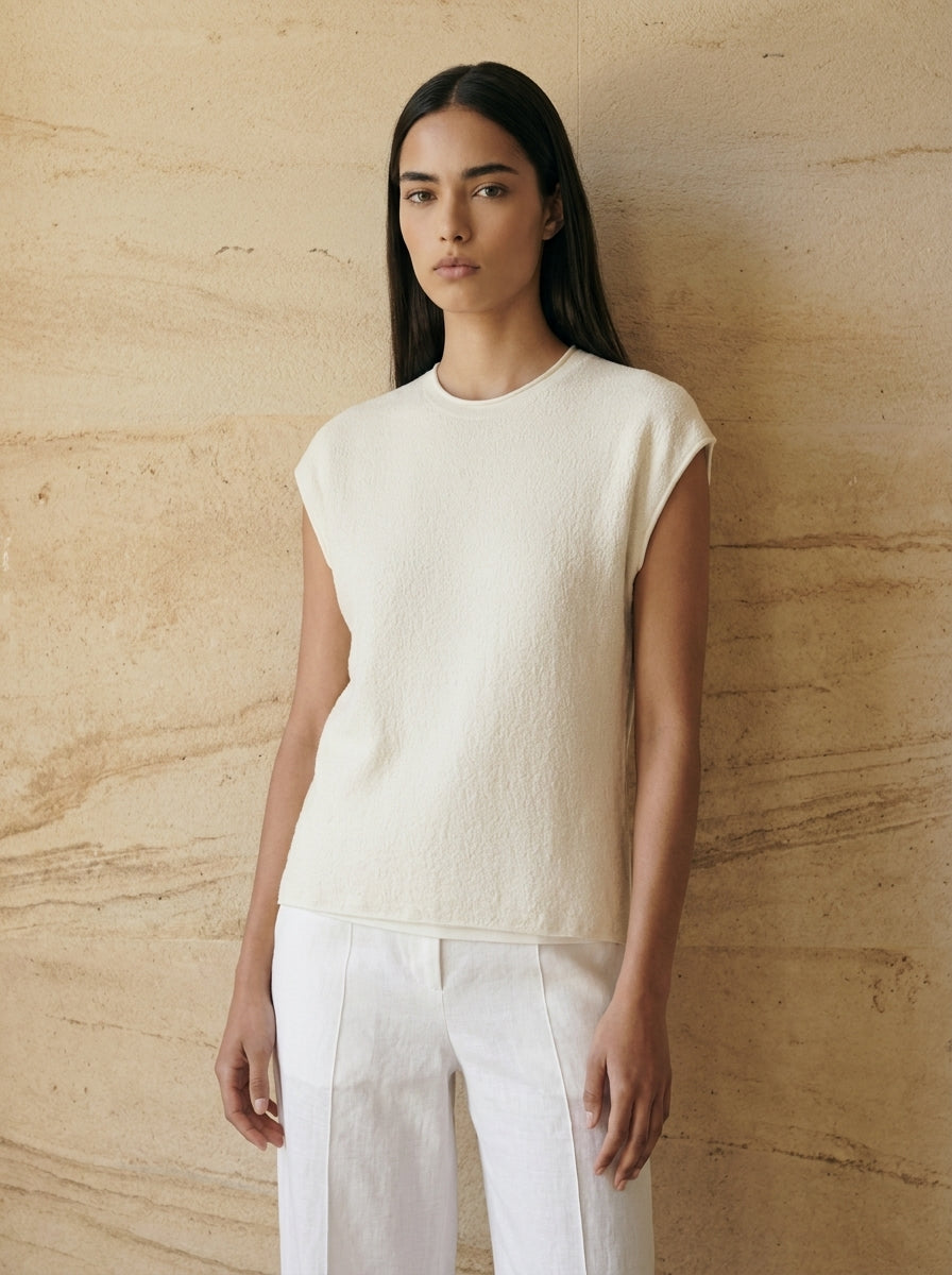 Valeria Textured Wool Knit Top