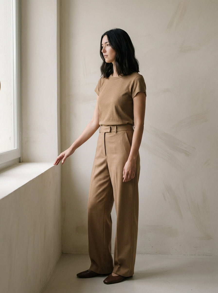 The Valeria Luxury Wool-Lyocell Essential Knit Shirt A205