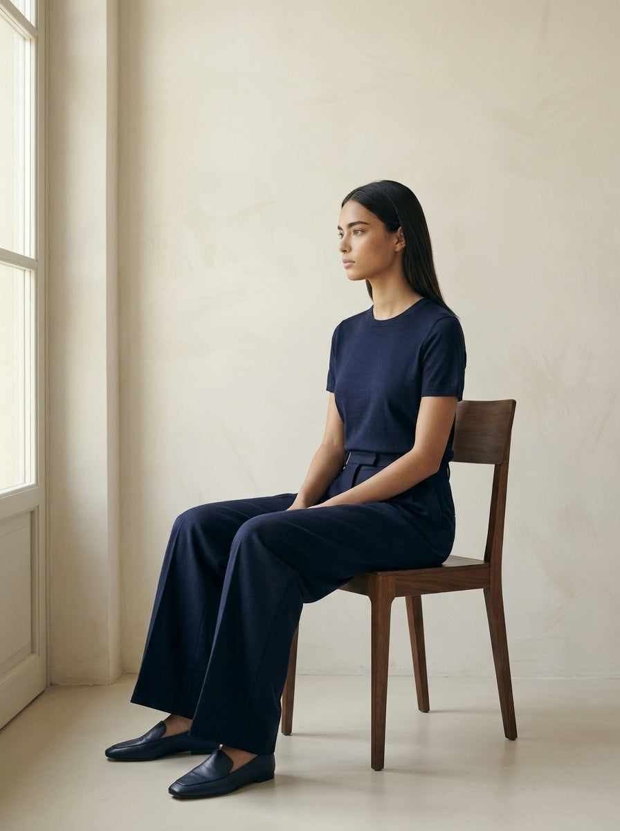The Valeria Luxury Wool-Lyocell Essential Knit Shirt A205