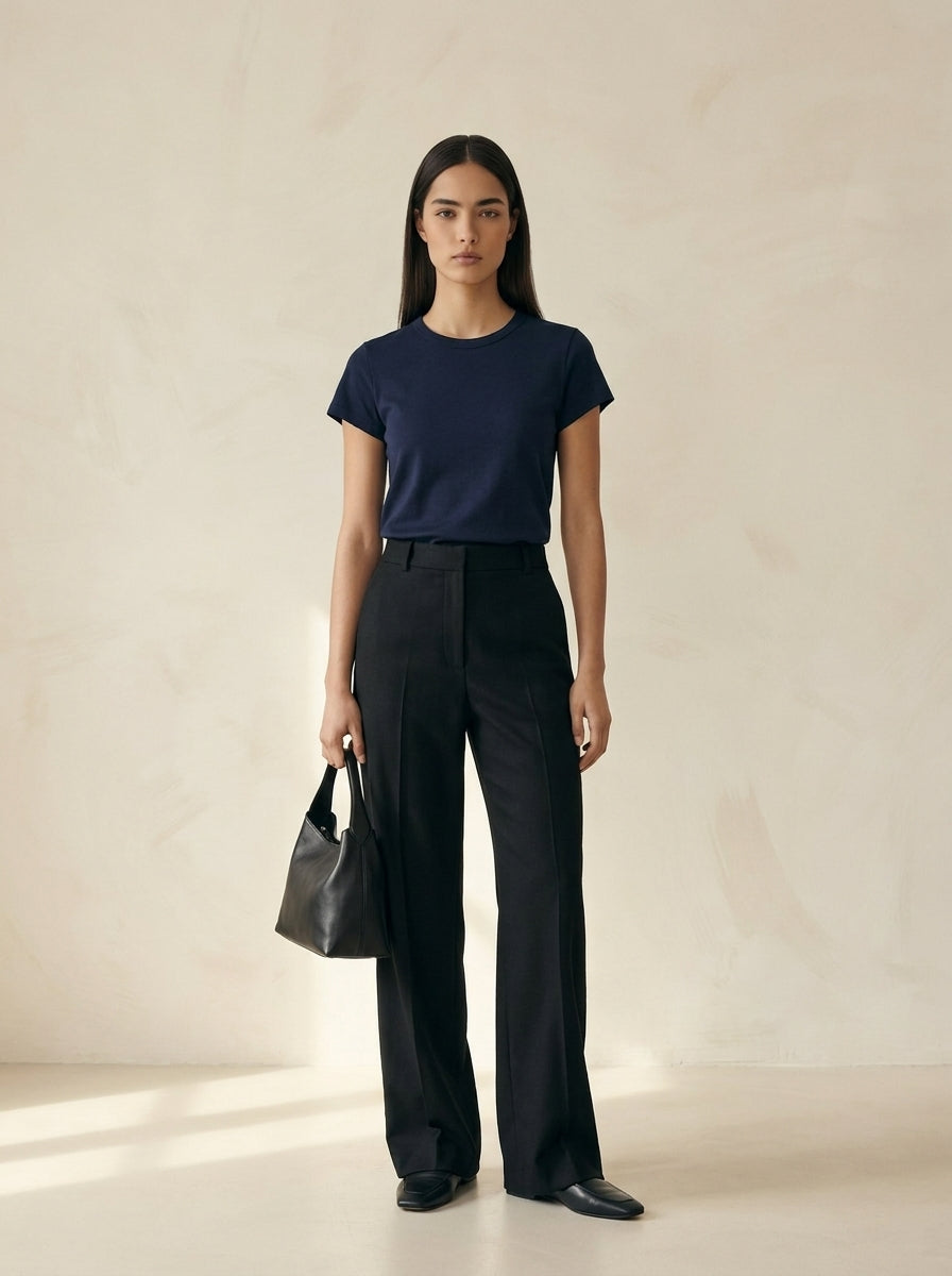 The Valeria Luxury Wool-Lyocell Essential Knit Shirt A205