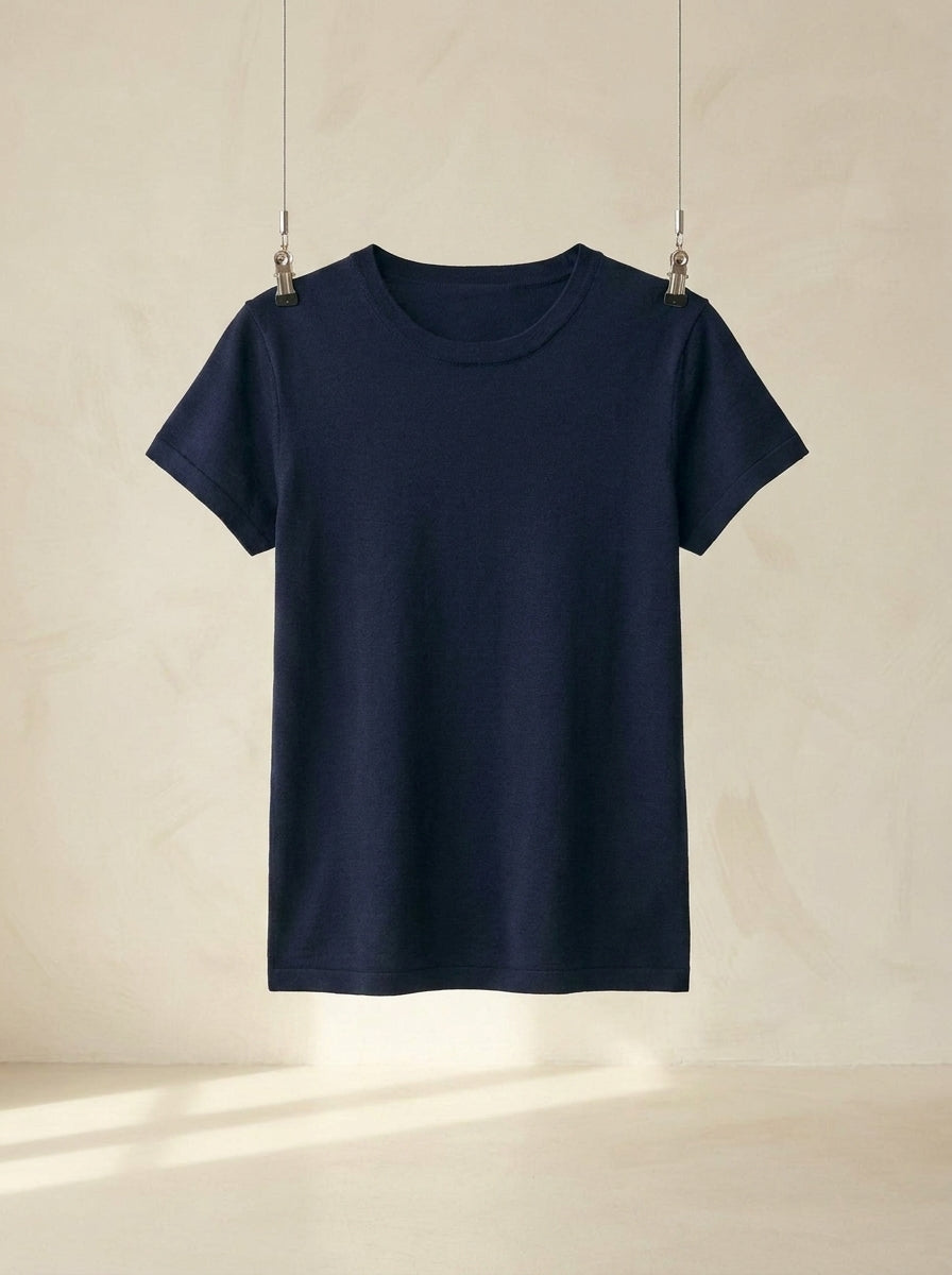 The Valeria Luxury Wool-Lyocell Essential Knit Shirt A205