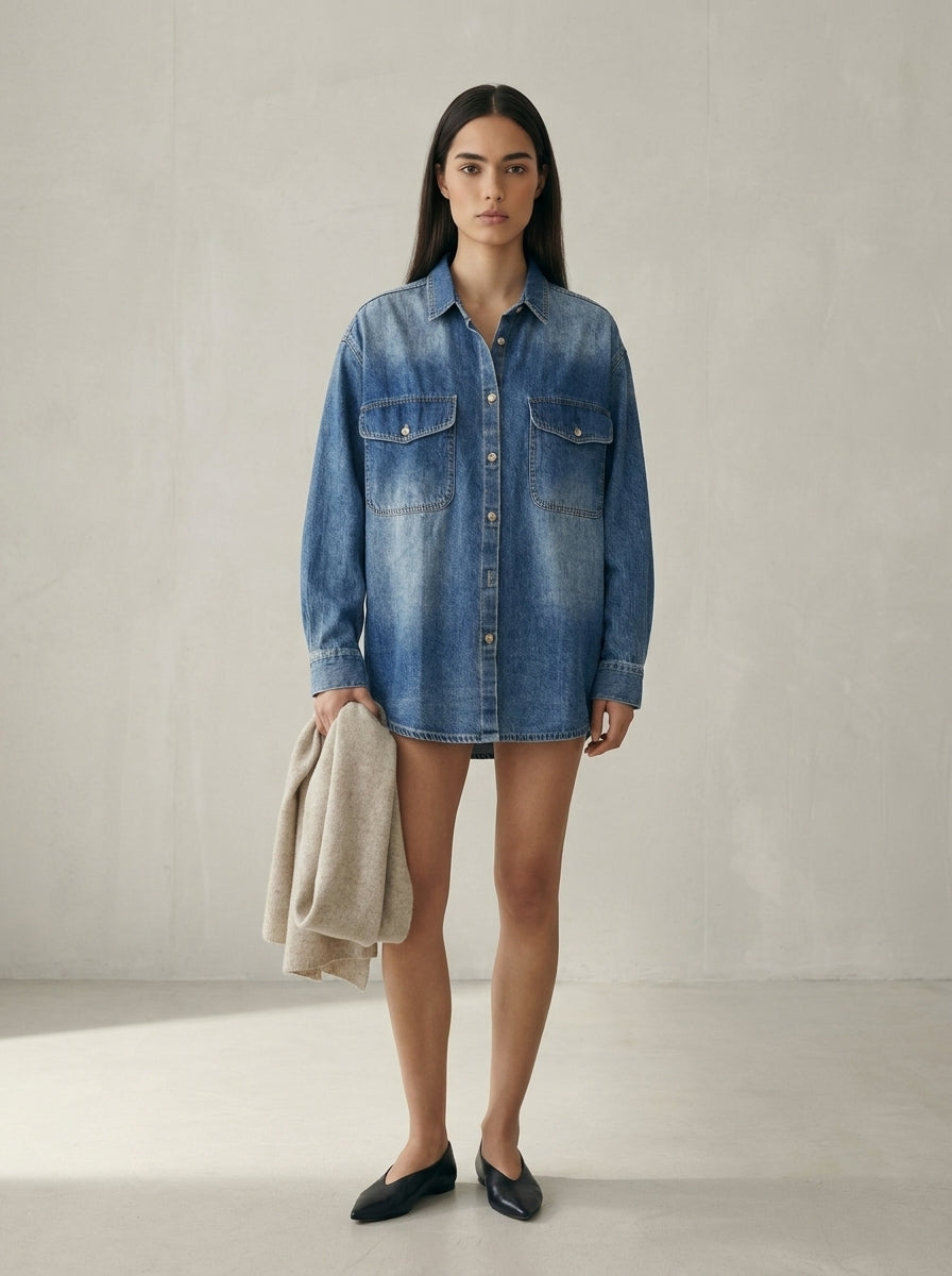 Relaxed Denim Overshirt  A259