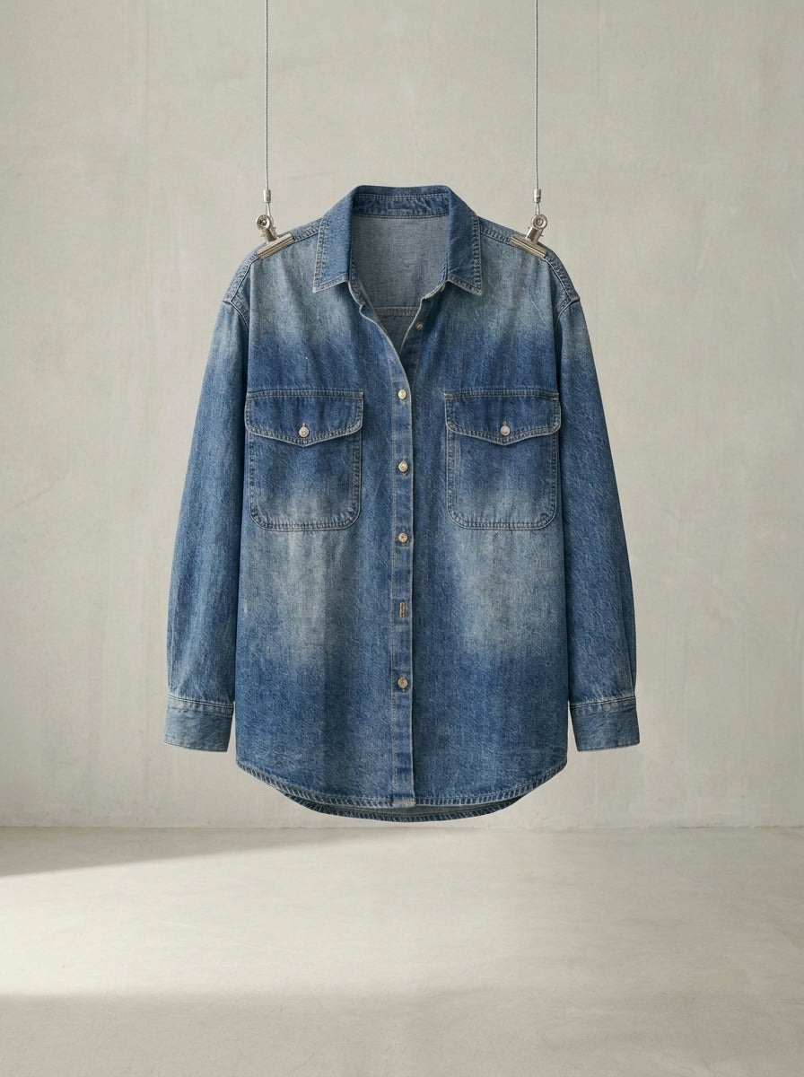 Relaxed Denim Overshirt  A259