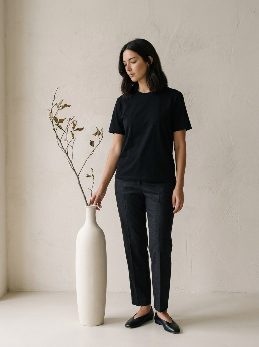 Valeria Essential Cotton Crew Neck Tee A314