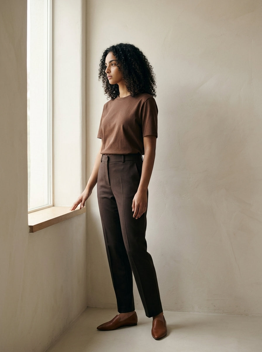 Valeria Essential Cotton Crew Neck Tee A314
