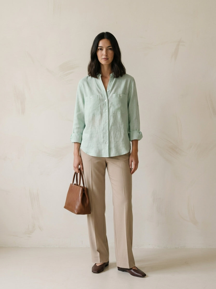 Linen Poplin Shirt A375