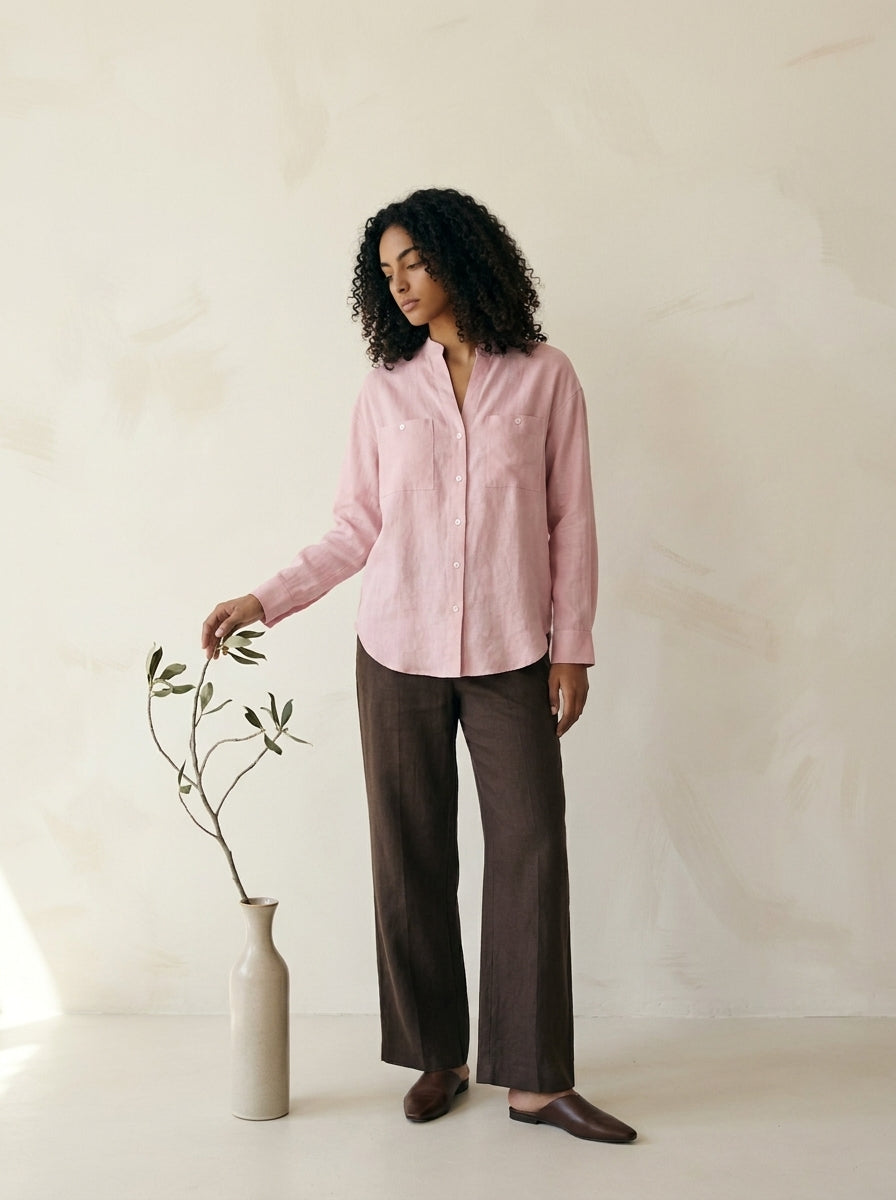 Linen Poplin Shirt A375