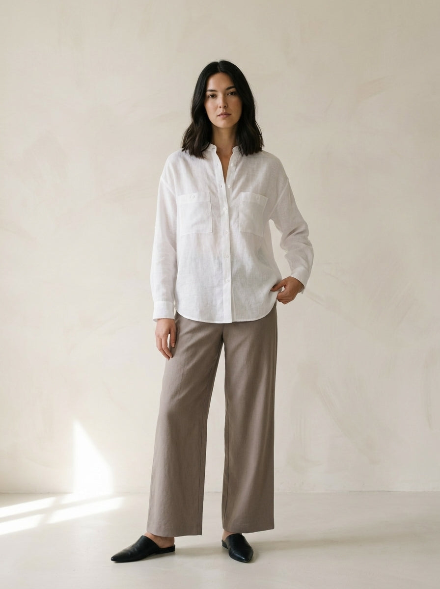 Linen Poplin Shirt A375