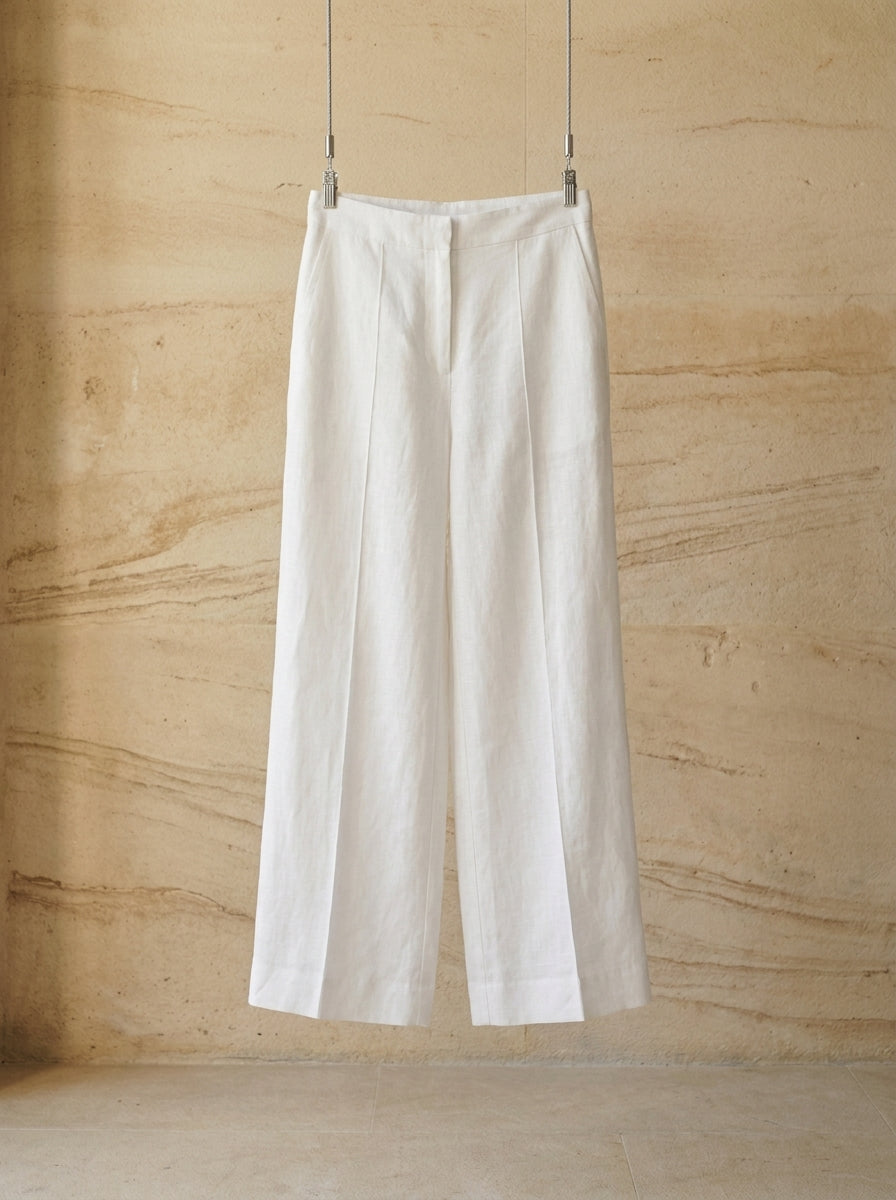 Classic Wide-Leg Linen Trousers B208
