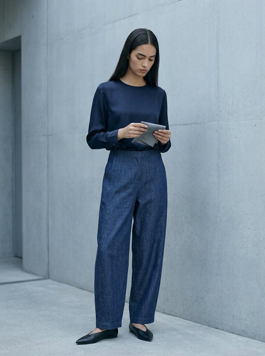 Valeria Linen Wide-Leg Cropped Trousers B99