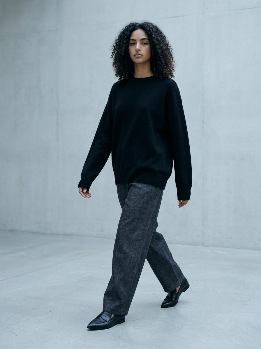 Valeria Linen Wide-Leg Cropped Trousers B99