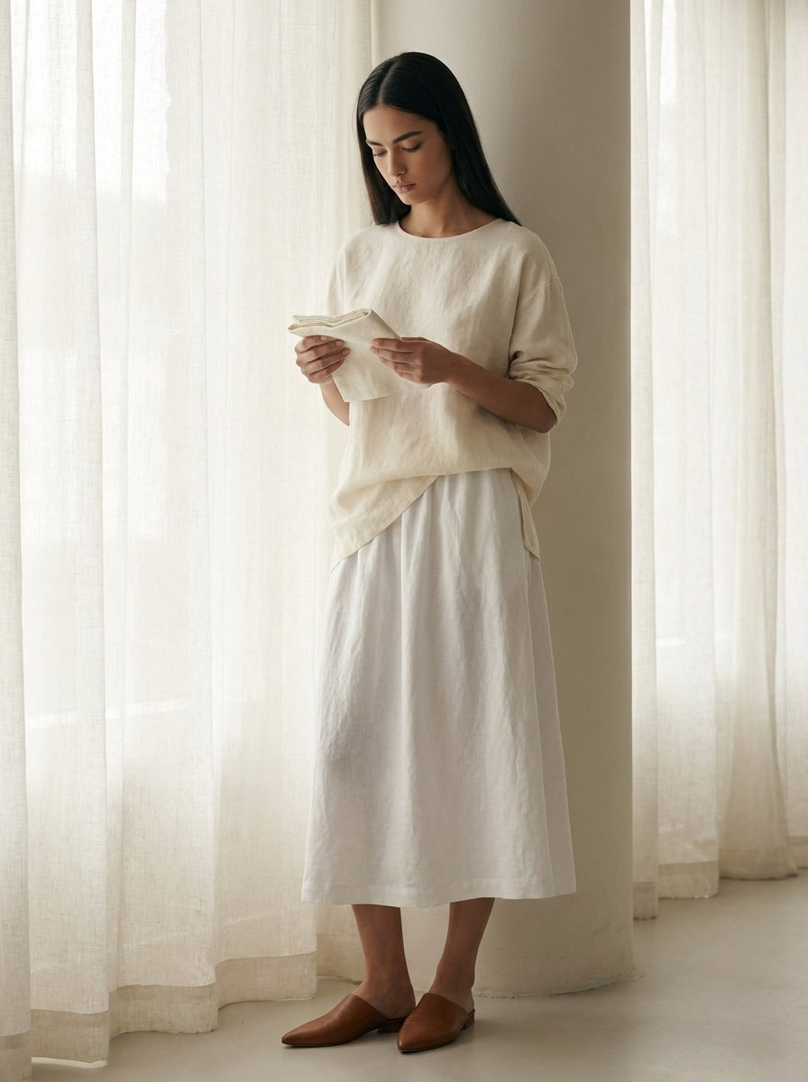 Linen Skirt C93