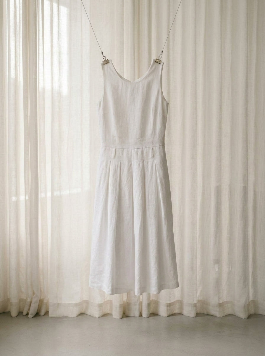 Valeria Flowy Linen Resort Dress D65