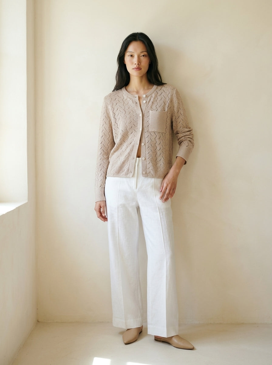 Valeria Pointelle Knit Cardigan