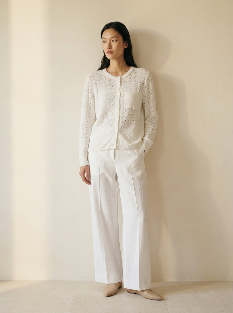 Valeria Pointelle Knit Cardigan